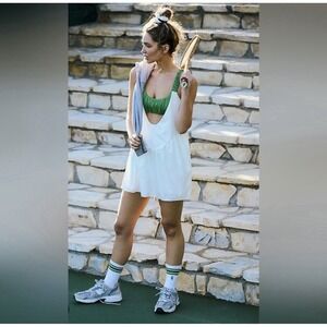 Free People Movement Women's Size XL One Two Punch Green White Active Dress